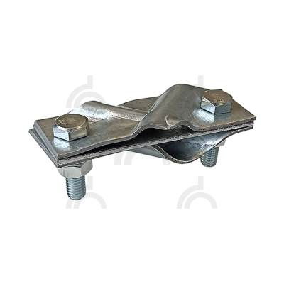 Зажим заземления стержень — полоса/пруток диагональный малый, оцинк.