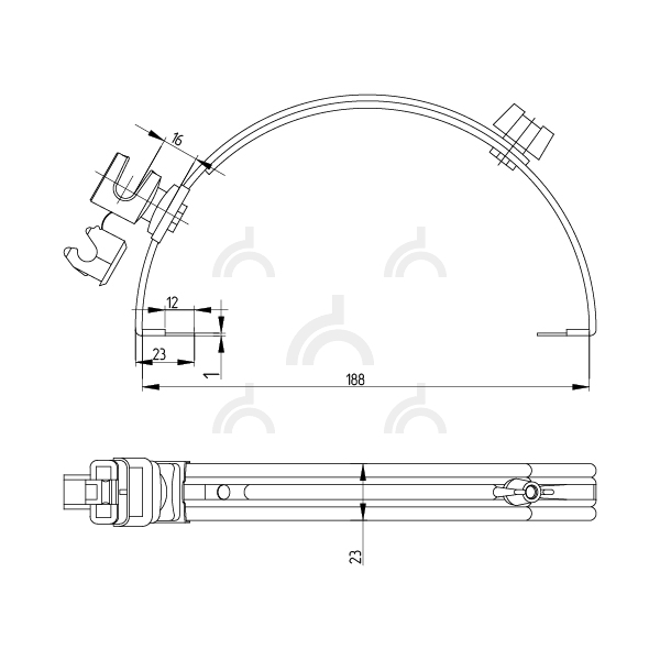 Держатель проводника круглого 6-8 мм для конька коричневый, оцинк.
