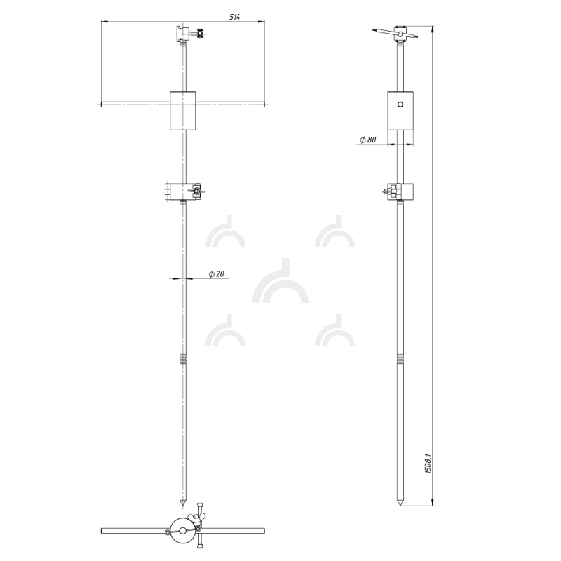 Заземлитель для передвижных электроустановок оцинкованный (1 х 1.5 м)