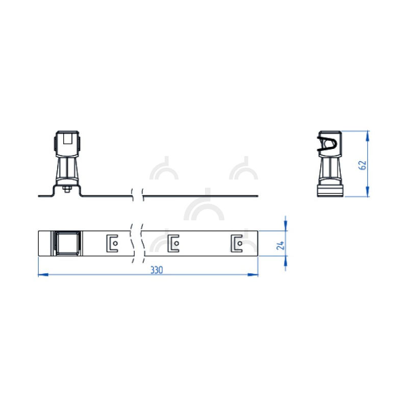 Держатель проводника круглого 6-8 мм для черепичной кровли прозрачный, оцинк.