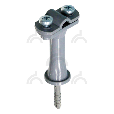 Держатель проводника круглого 6-10 мм серый, высота 59 мм, пластик с дюбелем 40 мм