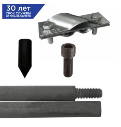 Электрод заземления безмуфтовый ZN — 3 (3 метра, 20 мм, 2 х1500 мм)