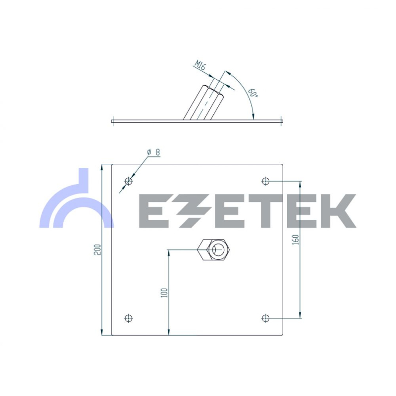 Держатель молниеприемника 16 мм для скатной кровли 30 градусов, сталь