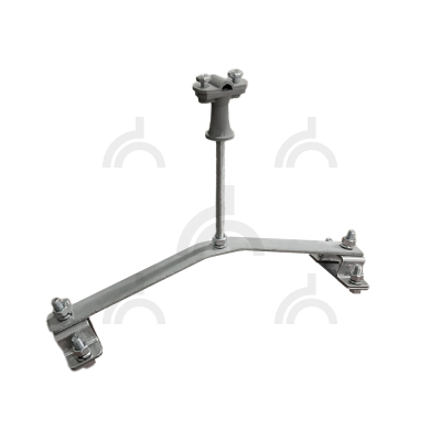 Держатель проводника круглого 6-10 мм для конька опорный, серый, оцинк.