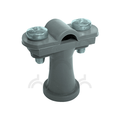 Держатель проводника круглого 6-10 мм серый, высота 38 мм, пластик