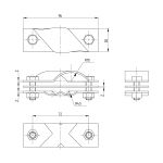 Зажим заземления стержень — полоса/пруток диагональный, нерж.