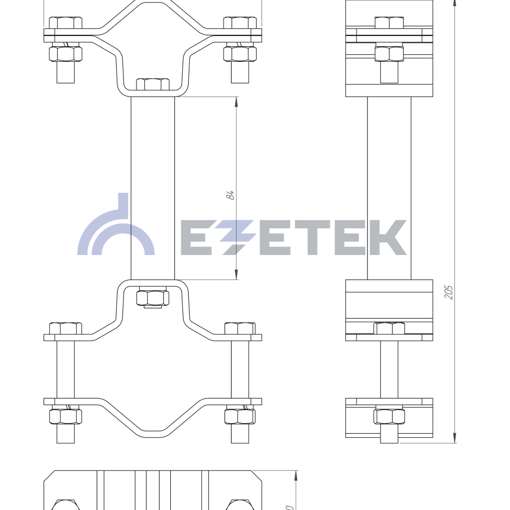 Кронштейн для мачты 100 мм трубный, сталь