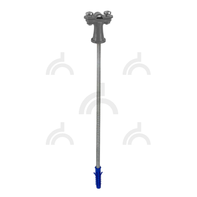 Держатель фасадный пластиковый проводника круглого 6-10 мм для бетонного фасада серый, оцинк.