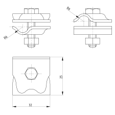 Зажим соединительный круглого проводника 6-8 мм, оцинк.