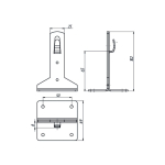 Держатель проводника круглого 6-10 мм, высота 65 мм, оцинк.