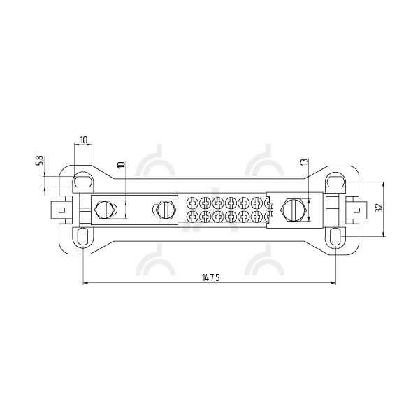 Шина уравнивания потенциалов 10х8х130 мм