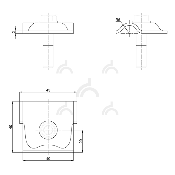 Зажим соединительный круглого проводника 8-10 мм прижимной с анкером, оцинк.