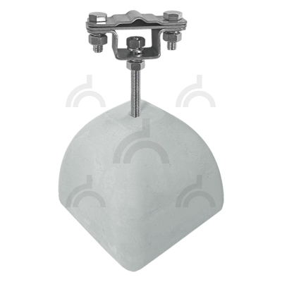 Держатель полоса/пруток для плоской кровли малый 250мм, оцинк. с бетоном 2 кг