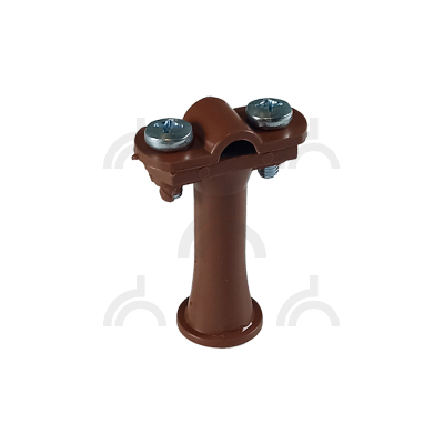 Держатель проводника круглого 6-10 мм коричневый, высота 59 мм, пластик