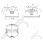 Держатель h86мм проводника круглого 10-12 мм для плоской мембранной кровли, пластик с бетоном