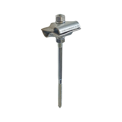 Держатель-зажим соединительный круглого проводника 8-10 мм для деревянного фасада, оцинк.