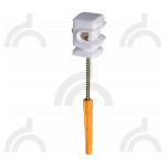 Держатель проводника круглого 6-8 мм белый, высота 16 мм, пластик с дюбелем 52 мм